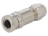 Conector TE Connectivity M12 4 pini mamă 250V IP67 drept pe cablu T4110511041-000