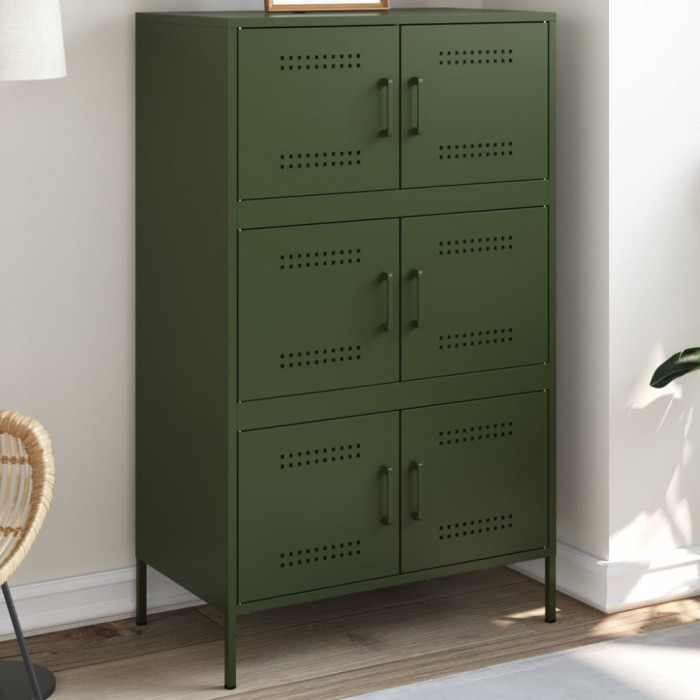 vidaXL Dulap &icirc;nalt, verde măsliniu, 68x39x113 cm, oțel