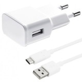 Incarcator Retea (14859) 230V, USB 5V / 2A cu Cablu de Date USB la MicroUSB Alb Blister