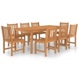Set de mobilier de gradina cu 9 piese, 200x100 cm, lemn masiv de tec