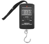 Cumpara ieftin Cantar portabil pentru valize si colete, 40 kg, negru, afisaj LED, precizie 5 g, 8.5 x 4.8 x 2 cm