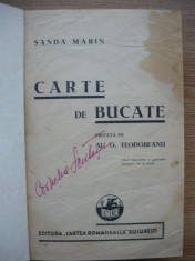 SANDA MARIN - CARTE DE BUCATE - editia a VI-a - 1941