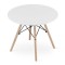 Masa stil scandinav, Artool, rotund, MDF si lemn, alb, 60x50 cm