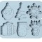 Forma din Silicon pentru Ciocolata de Casa, Bomboane, Jeleuri sau Cuburi de Gheata, Albastru, 22 x 18 x 1 cm, TopBazar