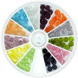 Decorațiuni pentru unghii &icirc;n cutiuță - strasuri rotunde, 5 mm, INGINAILS