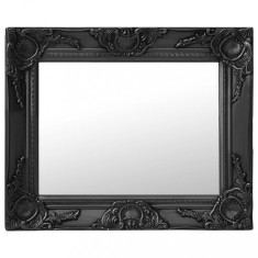 vidaXL Oglindă de perete &icirc;n stil baroc, negru, 50 x 40 cm