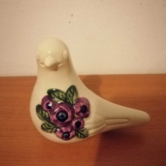 Figurina Pasare ceramica flori mov Deco Vintage Rosa Ljung Suedia