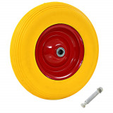 Gossi roata de roaba cu osie, 4.00-8, pu solid, 390 mm