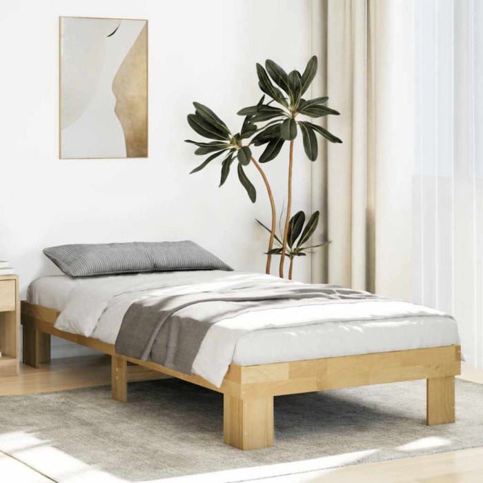 vidaXL Cadru de pat fără saltea 100x200 cm din lemn masiv de stejar 851949