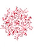 Cumpara ieftin Sticker decorativ, Mandala, Rosu, 84 cm, 7024ST-4