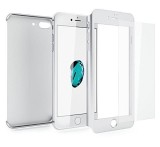 Husa MyStyle Fullbody Silver pentru Apple iPhone 7 acoperire completa 360 grade cu folie de sticla gratis