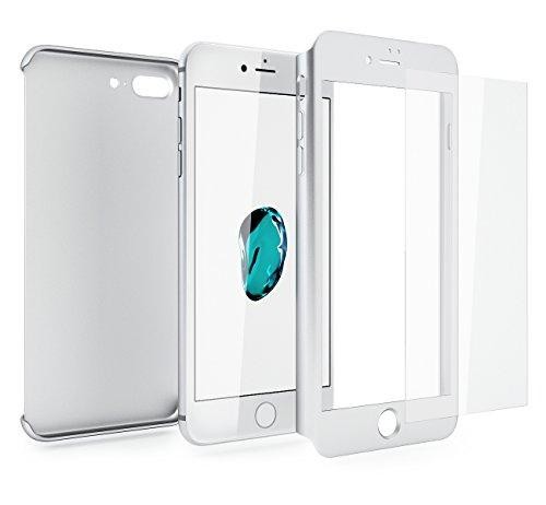 Husa MyStyle Fullbody Silver pentru Apple iPhone 7 acoperire completa 360 grade cu folie de sticla gratis