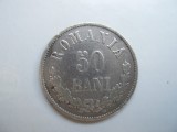 ROMANIA - 50 BANI 1876 , Ag835 , CAROL I , L17.13