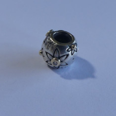 Talisman Pandora din argint si aur cu diamante-Flower Power -790399D(55) foto