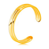 Inel din aur galben 585 cu umeri deschiși - trei benzi subțiri netede - Marime inel: 54