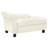 Cumpara ieftin Canapea pentru c&acirc;ini, crem, 83x45x42 cm, piele ecologică
