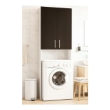 Dulap baie tip coloana pentru masina de spalat, inalt, Pal Melaminat, 2 usi, 3 rafturi, 64x30x195 cm, alb wenge