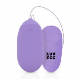 Ou Vibrator LUV EGG XXL, Remote Control, 10 Moduri Vibratii, 3 Intensitati, Silicon, USB, Mov