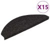 Covorase scari autoadezive, 15 buc., negru, 56x17x3 cm