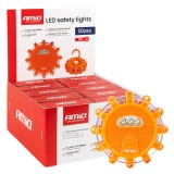 Set 10 lampi auto de urgenta cu functie lanterna LED 12 LED rosii + 3 SMD, alimentare 3x AAA, 35 x 99 mm, AMiO 04672, rosii, pentru masina, atelier