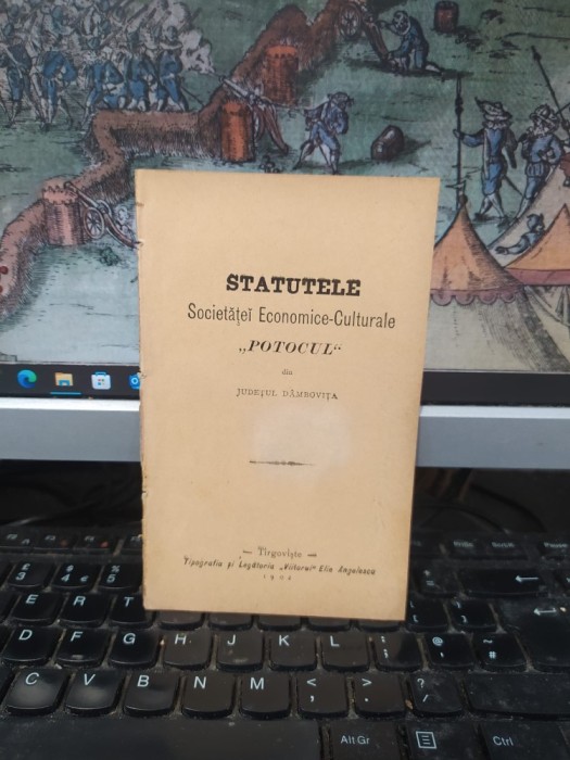 Statutele Societăței economico-culturale Potocul, din com. Hulubesci Hulubești, T&acirc;rgoviște 1902, 195