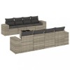 Set canapele de gradina cu perne, 9 piese gri deschis poliratan