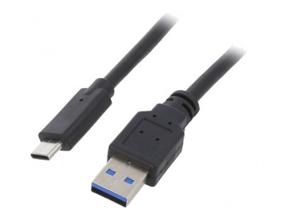 Cablu USB 3.0 USB A la USB C 1m Negru Aurit foto