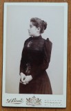 Foto pe carton de sec. 19 , Alfred Brandt , Sinaia , Doamna din inalta societate