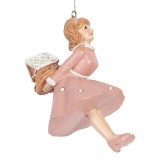 Cumpara ieftin Set 2 ornamente brad Craciun Fetita polirasina 6x6x10 cm