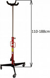 Cumpara ieftin Cric cutie viteza si motor cu roti pivotante 500 kg, 190cm inaltime