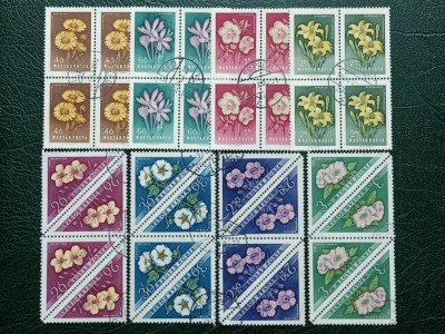 Ungaria 1958 - flori, serie stampilata de 4 foto
