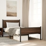 VidaXL Cadru pat metalic fără saltea, stejar maro, 100x200 cm 4007953