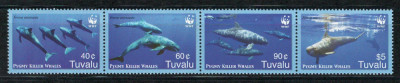 Tuvalu 2006 Mi 1307/10 strip MNH - WWF: Balene foto