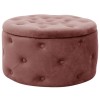 Taburet, rotund, cu spatiu depozitare, catifea, roz, max 80 kg, 55x30 cm, Alia, Akord GartenVIP DiyLine, Akord Furniture Factory