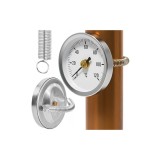 Termometru cu cadran Ruhhy 26557, diametru 6.3 cm, interval 0-120&deg;C, pentru conducte, argintiu