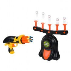 Set arma interactiva de jucarie pentru copii, model lansator si tinta cu 5 bile, 33x8x28 cm foto