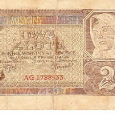 M1 - Bancnota foarte veche - Polonia - 2 zloti - 1941