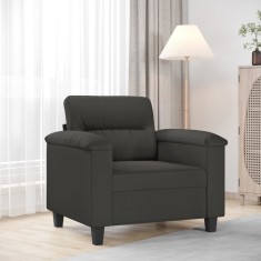 Fotoliu canapea, gri &icirc;nchis, 60 cm, textil microfibră