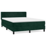 Cumpara ieftin Pat box spring cu saltea, verde inchis, 140x190 cm, catifea