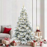 vidaXL Brad de Crăciun artificial cu 300 LED Verde 210 cm PE și PVC 3397631