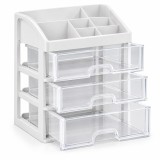 Organizator Cosmetice Machiaj Soulima cu 3 Sertare, 6 Compartimente, Plastic PP, 27x23.5x17 cm