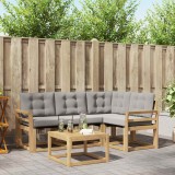 vidaXL Set de canapele de exterior cu pernă 5 pcs Alb și gri deschis 3389453