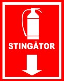 Placuta stingator cu sageata in jos