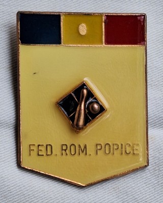 Federatia Romana de POPICE insigna medalie ecuson dimensiuni mari anii 1970 RARA foto
