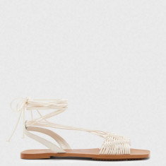 AllSaints sandale de piele femei, culoarea alb, Donna