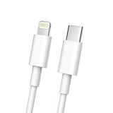 Cablu de date Fast Charge, Flippy, Power Delivery 27W, Compatibil cu iPhone, Port TYPE-C Lightning, Lungime 2 m, Alb