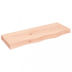 Polita de perete, 80x30x(2-6) cm, lemn masiv de stejar netratat foto