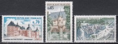 Franta 1969 - Cladiri istorice, 3 Serii, MNH