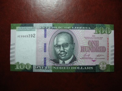 LIBERIA 100 DOLARI 2021 UNC foto