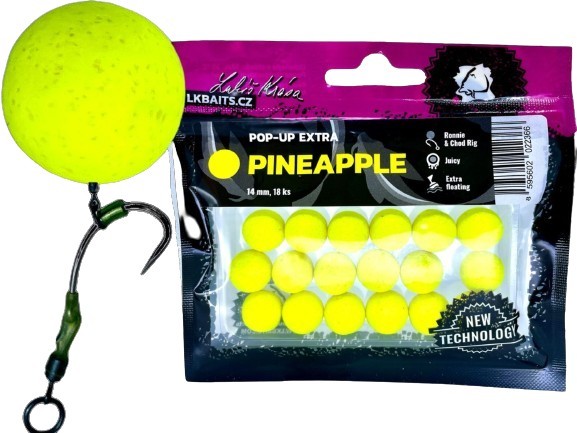 Pop-up LK BAITS Extra Ananas, Galben, 14mm, 18buc/pac
